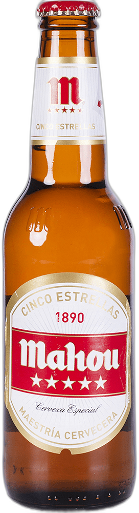 Botellín de Mahou Cinco Estrellas